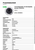 ELSO universele schakelaar WDE011221 met centrale plaat SW Renova Zwart 1 stuk(s) - thumbnail