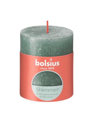 Bolsius shimmer rustiekkaars 80/68 oxid blue