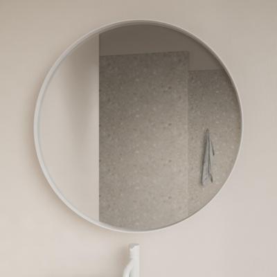 Spiegel Gliss Design Asteri Zonder LED Verlichting 40 cm Met Rand Mat Wit