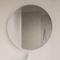 Spiegel Gliss Design Asteri Zonder LED Verlichting 40 cm Met Rand Mat Wit - thumbnail