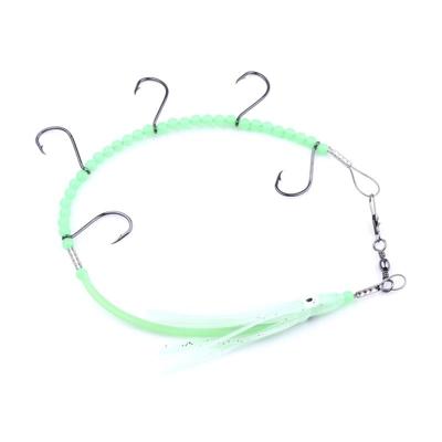 HENGJIA 32cm / 7g visserij Mesvis draad lichtgevende nacht licht Octopus Squid haak 5 haken