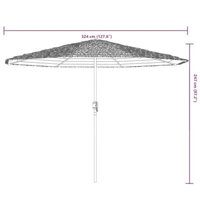 VidaXL Parasol met stalen paal 324x324x247 cm groen VidaXL Parasol met stalen paal 324x324x247 cm groen
