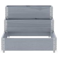 Verhoogde plantenbak 3-laags 120x80 cm massief grenenhout grijs - thumbnail