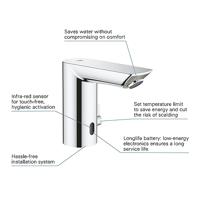 GROHE Bau Cosmopolitan waterbesparende elektronische wastafelkraan met infrarood en menging met batterij 6V chroom 36451000 - thumbnail