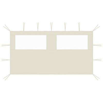 Prieelzijwand met ramen 4x2 m crèmekleurig