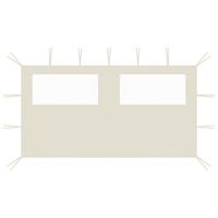 Prieelzijwand met ramen 4x2 m crèmekleurig - thumbnail