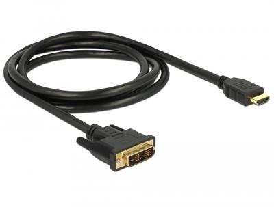 Delock 85583 DVI-kabel DVI / HDMI Aansluitkabel DVI-D 18+1-polige stekker, HDMI-A-stekker 1.5 m Zwart Afgeschermd (drievoudig), Vergulde steekcontacten Delock 85583 DVI-kabel DVI / HDMI Aansluitkabel DVI-D 18+1-polige stekker, HDMI-A-stekker 1.5 m Zwart Afgeschermd (drievoudig), Vergulde steekcontacten