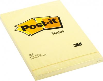 Memoblok post-it 659 102x152mm geel | 6 stuks