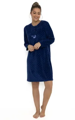 Cocodream Fleece nachthemd dames - Dots - Warme winter nachtjapon - Copy - Copy