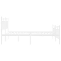 Bedframe met hoofd- en voeteneinde metaal wit 140x200 cm - thumbnail