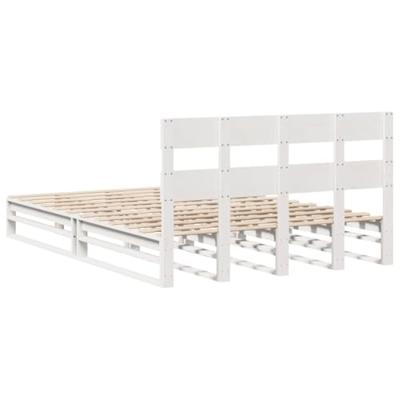 Bedframe zonder matras massief grenenhout wit 120x190 cm