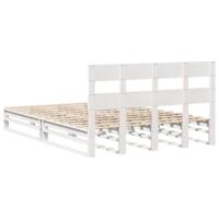 Bedframe zonder matras massief grenenhout wit 120x190 cm - thumbnail