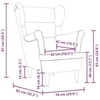Fauteuil 74x84x100 cm stof wolkengrijs - thumbnail