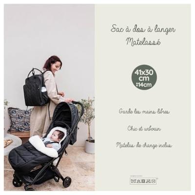 Luiertas - TINO - Rugzakvorm - Gewatteerd - Zwart