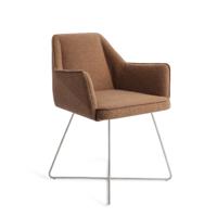 Jesper Home Eetkamerstoel 'Tome' Cross Steel, kleur Cinnamon Bun - thumbnail