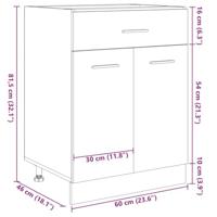 Onderkast met lade 60x46x81,5 cm spaanplaat sonoma eikenkleurig - thumbnail