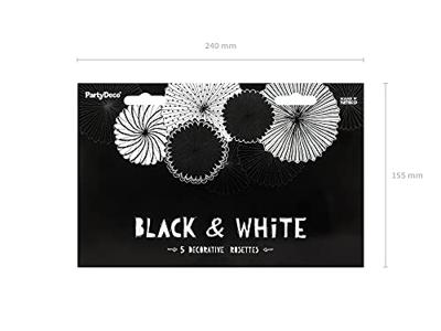 Decoratieve Rozetten Black & White 5-delig