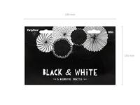 Decoratieve Rozetten Black & White 5-delig - thumbnail