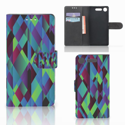 Sony Xperia XZ1 | Book Case | Abstract Green Blue