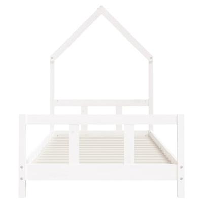 Kinderbedframe 90x190 cm massief grenenhout wit