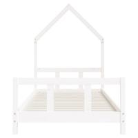 Kinderbedframe 90x190 cm massief grenenhout wit - thumbnail