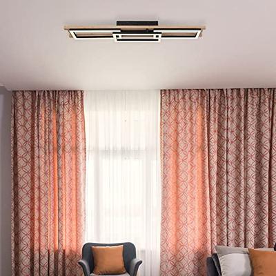 Globo PlafondlampIlla 100 cm zwart met hout - 67266D1