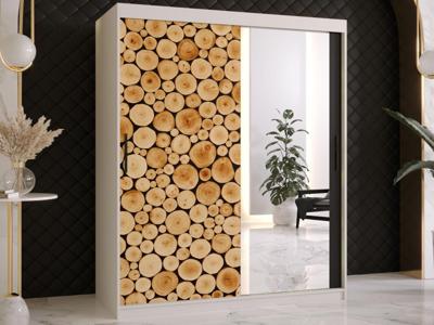 Kledingkast SOSNY 2 schuifdeuren 150 cm mat wit met spiegel Kledingkast SOSNY 2 schuifdeuren 150 cm mat wit met spiegel