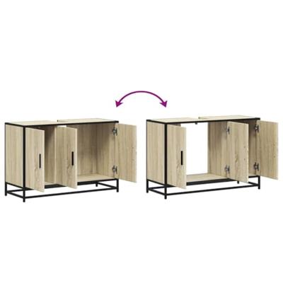 Wastafelkast Sonoma eiken 90x33x60 cm bewerkt hout
