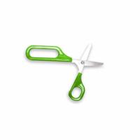 Zelfopenende schaar met 1 groot oog en 1 klein oog - rond 45 mm links - thumbnail