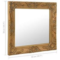 VidaXL Wandspiegel barok stijl 50x50 cm goudkleurig - thumbnail