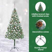 Kunstkerstboom met 300 LED Groen 180 cm PVC en Staal - thumbnail