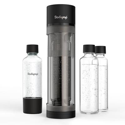 Sodapop Soda-maker Logan Mat zwart Incl. 2 glazen flessen, Incl. 1 PET-fles