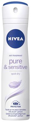Nivea Pure & Sensitive Deodorant Spray - 150 ml Nivea Pure & Sensitive Deodorant Spray - 150 ml