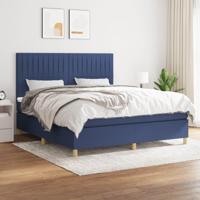 Boxspring met matras stof blauw 180x200 cm - thumbnail