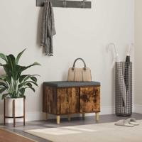 Halbank met kussen met opslag Gerookt eiken 60 x 38 x 46 cm - thumbnail