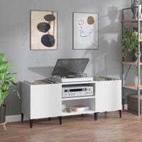 Platenkast 121x38x48 cm bewerkt hout wit - thumbnail