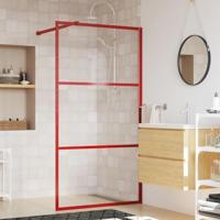 VidaXL Inloopdouchewand transparant 100x195 cm esg-glas rood - thumbnail
