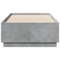 Bedframe met LED-verlichting bewerkt hout betongrijs 90x200 cm - thumbnail