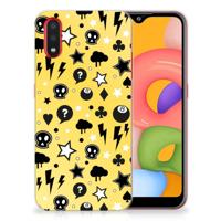 Silicone Back Case Samsung Galaxy A01 Punk Geel - thumbnail
