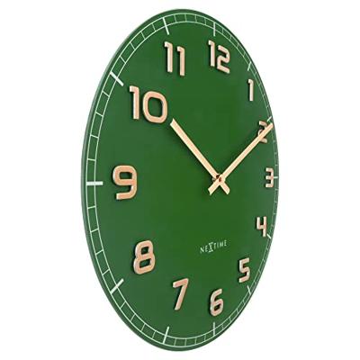 NeXtime NE-3314GC Wandklok Dia 40cm Groen Glas/Aluminium Classy Medium NeXtime NE-3314GC Wandklok Dia 40cm Groen Glas/Aluminium Classy Medium