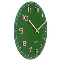 NeXtime NE-3314GC Wandklok Dia 40cm Groen Glas/Aluminium Classy Medium - thumbnail