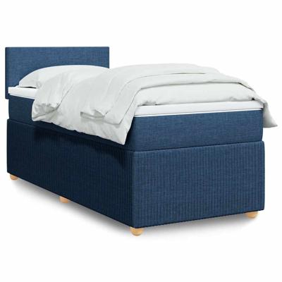 Boxspring met matras stof blauw 120x190 cm
