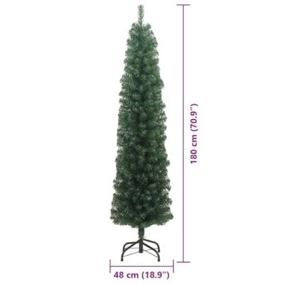 VidaXL Kunstkerstboom groen 180 cm pvc en staal en kunststof