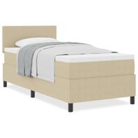 Boxspringbed met matras ribfluweel lichtgroen grijs 100x200 cm - thumbnail