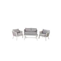 Nohr Loungeset 'Sauel' Met bank, 2 stoelen en tafel, kleur Grijs/Wit - thumbnail