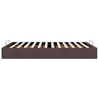 Bedframe zonder matras 140x190 cm stof donkerbruin - thumbnail