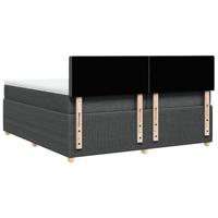 Boxspring met matras stof donkergrijs 200x200 cm - thumbnail