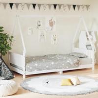 Kinderbedframe 90x190 cm massief grenenhout wit - thumbnail