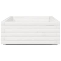VidaXL Plantenbak 110x60x26,5 cm massief grenenhout wit - thumbnail