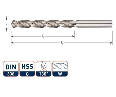 Rotec Spiraalboor din338 alu 12.0